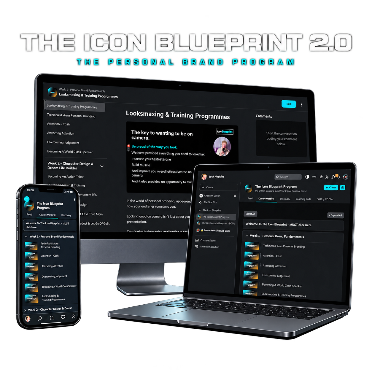 The Icon Blueprint 2.0 personal brand program displayed on desktop, laptop and mobile