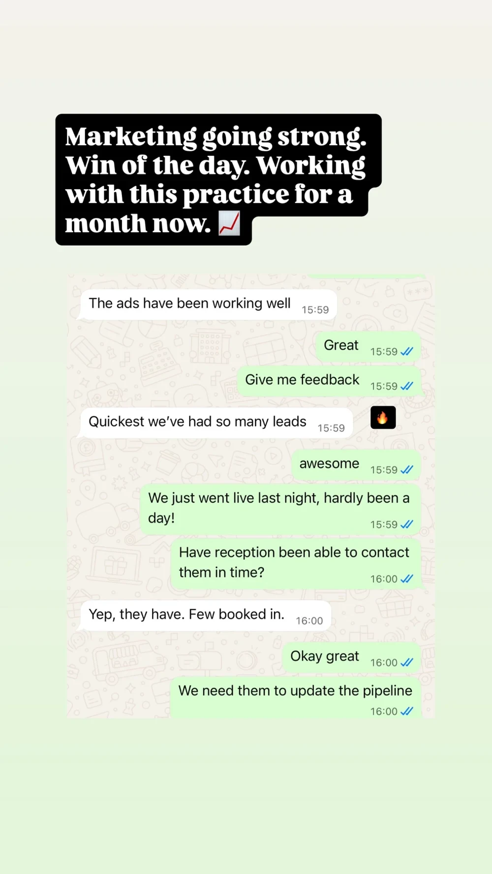Original client feedback screenshot 6