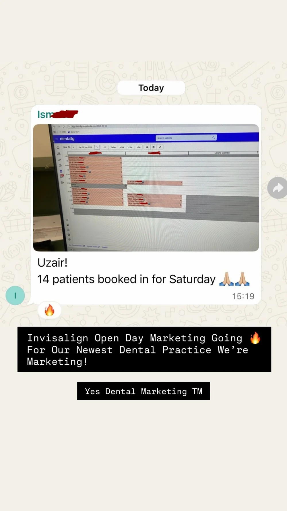 Original client feedback screenshot 1