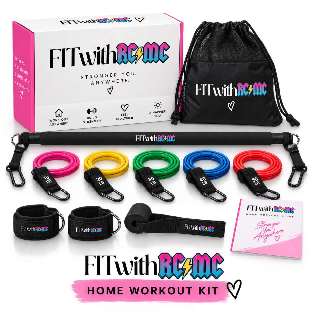 RCMC resistance bands and workout bar kit
