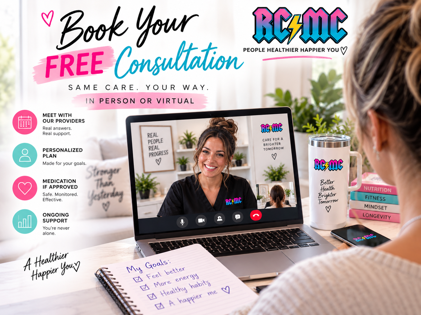 RCMC virtual consultation with a clinician