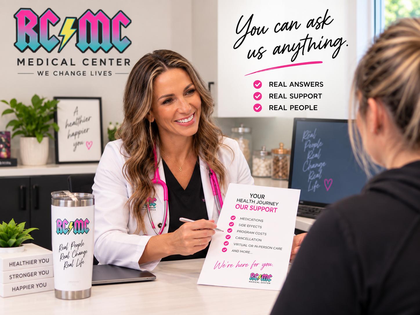 RCMC clinician answering patient questions