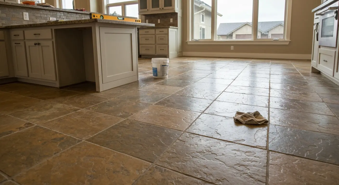 Natural stone kitchen flooring