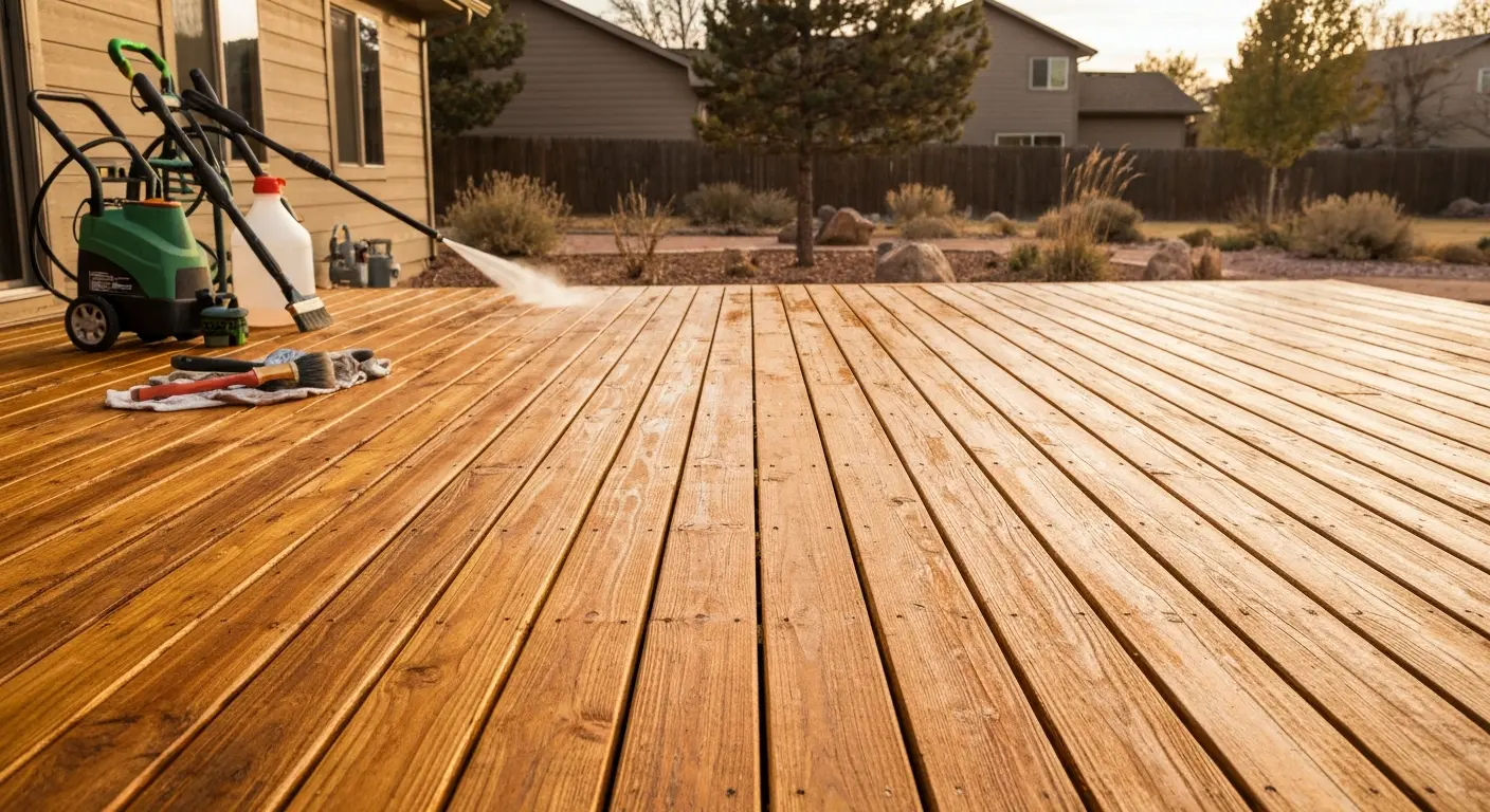 Deck staining and pressure washing