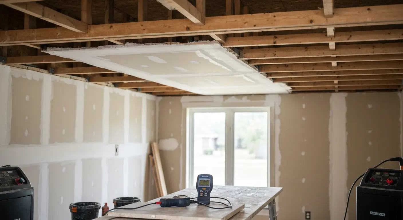 Roof leak water damage restoration