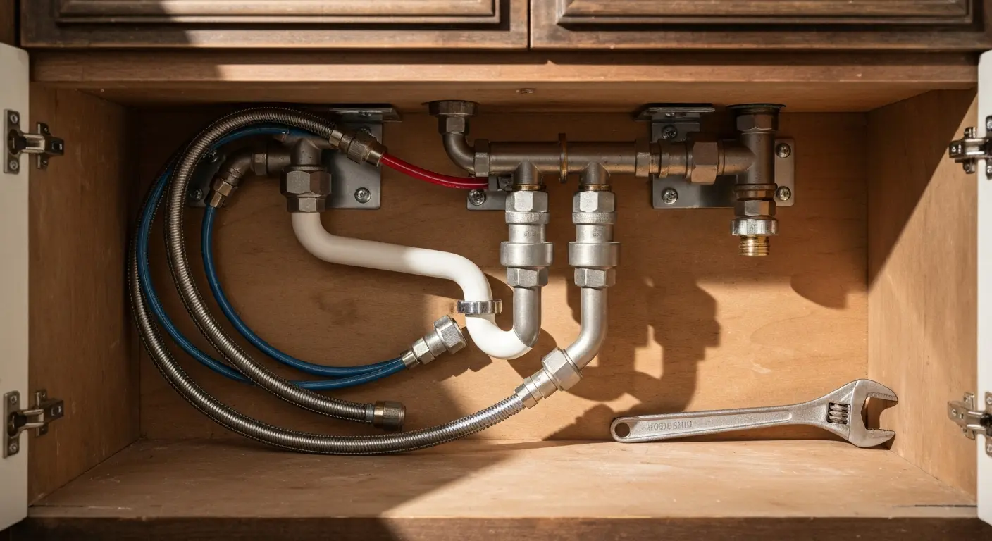 Plumbing connections under vanity