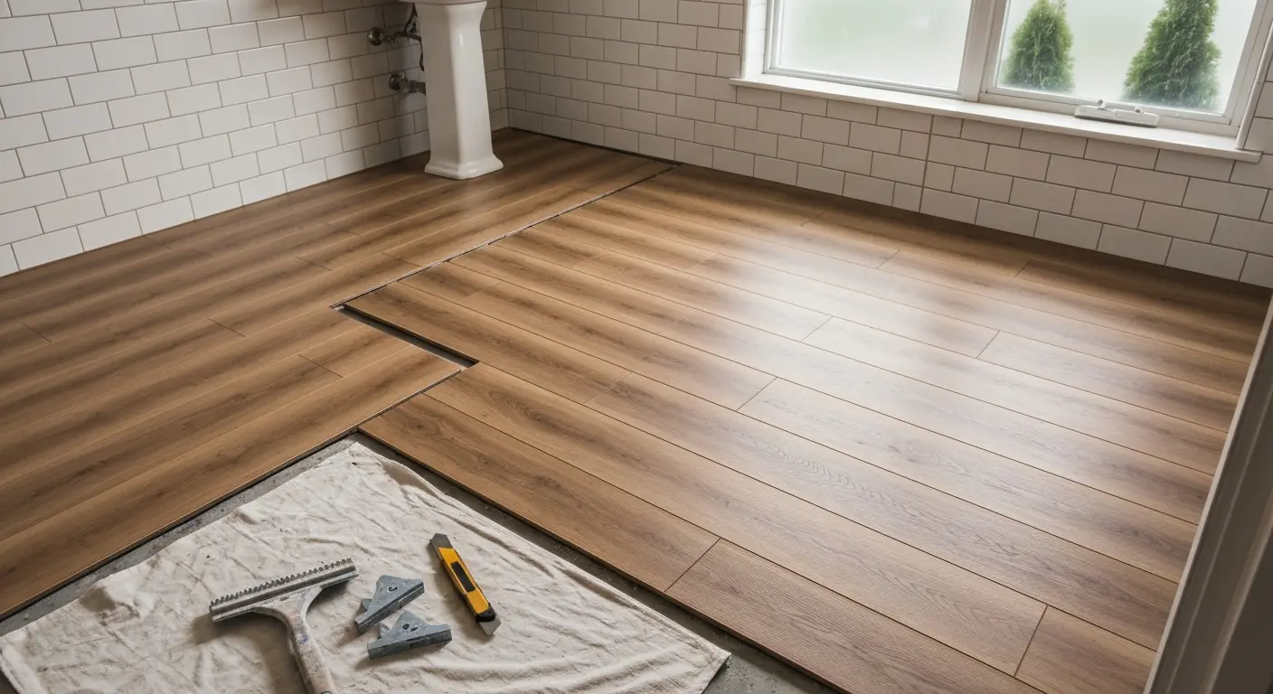 Luxury vinyl bathroom flooring