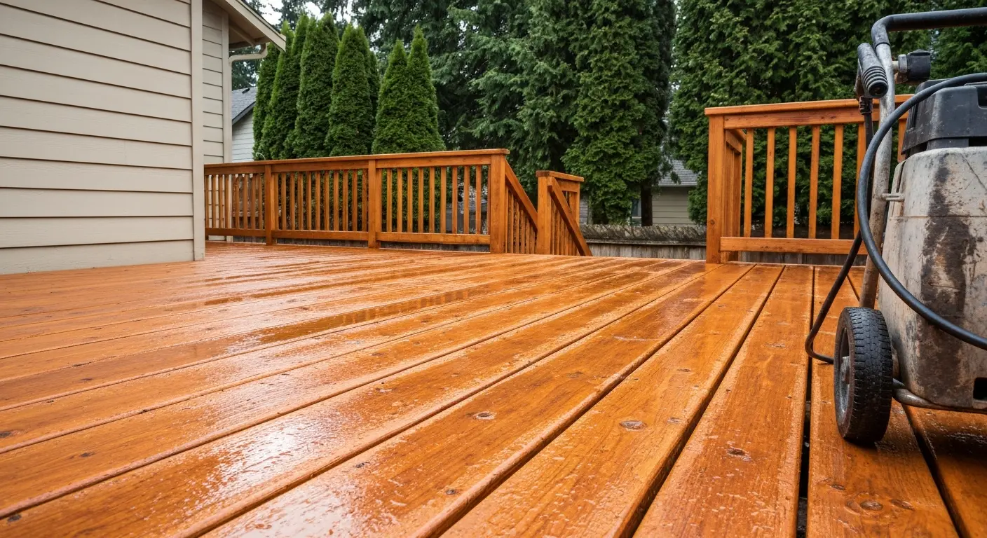 Stained and sealed deck in Orting