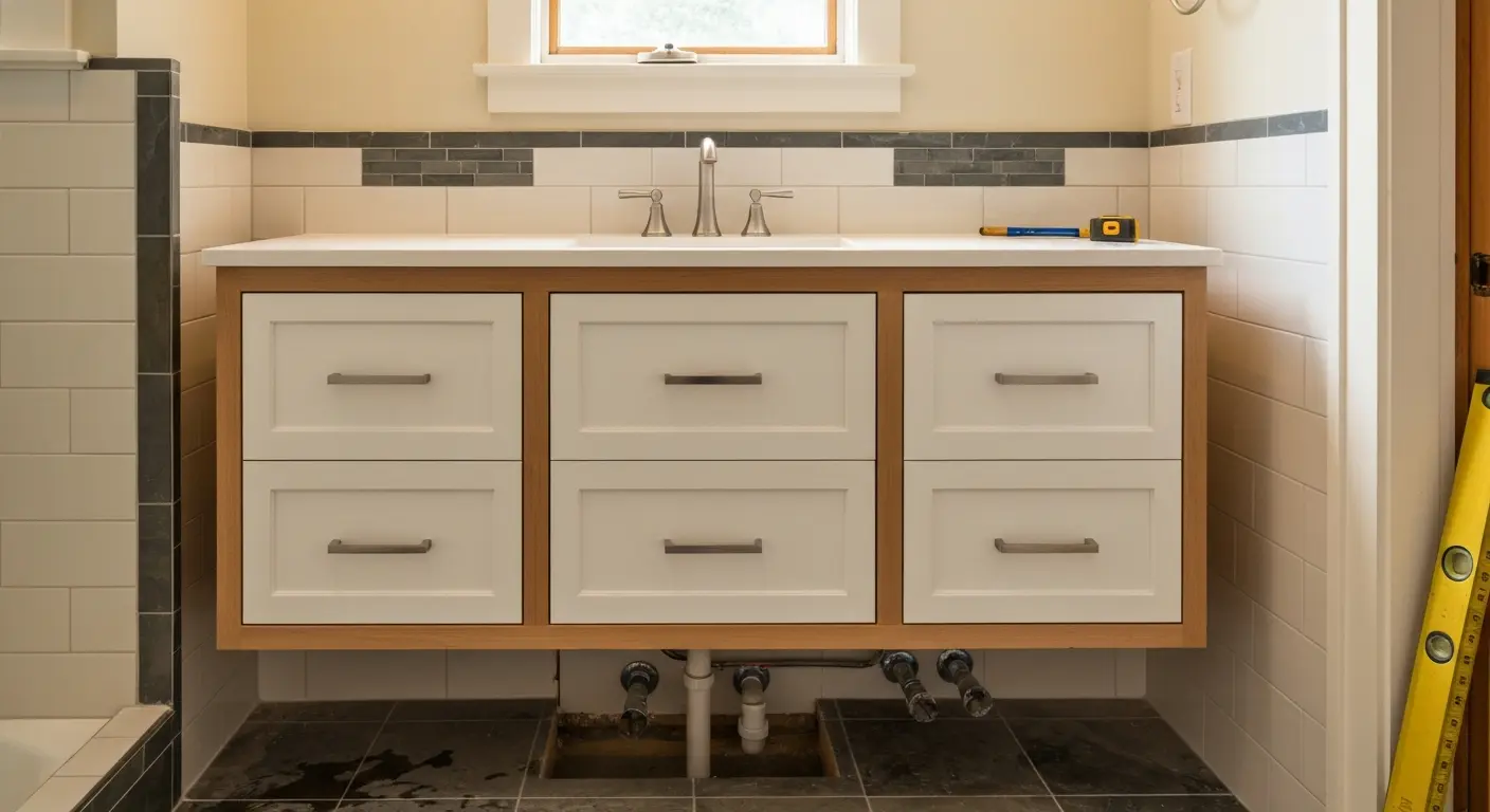 Bathroom vanity installation