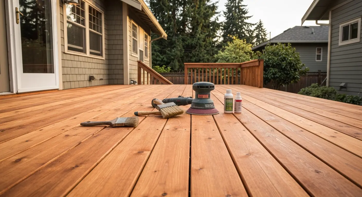 Deck restoration in Tacoma neighborhood