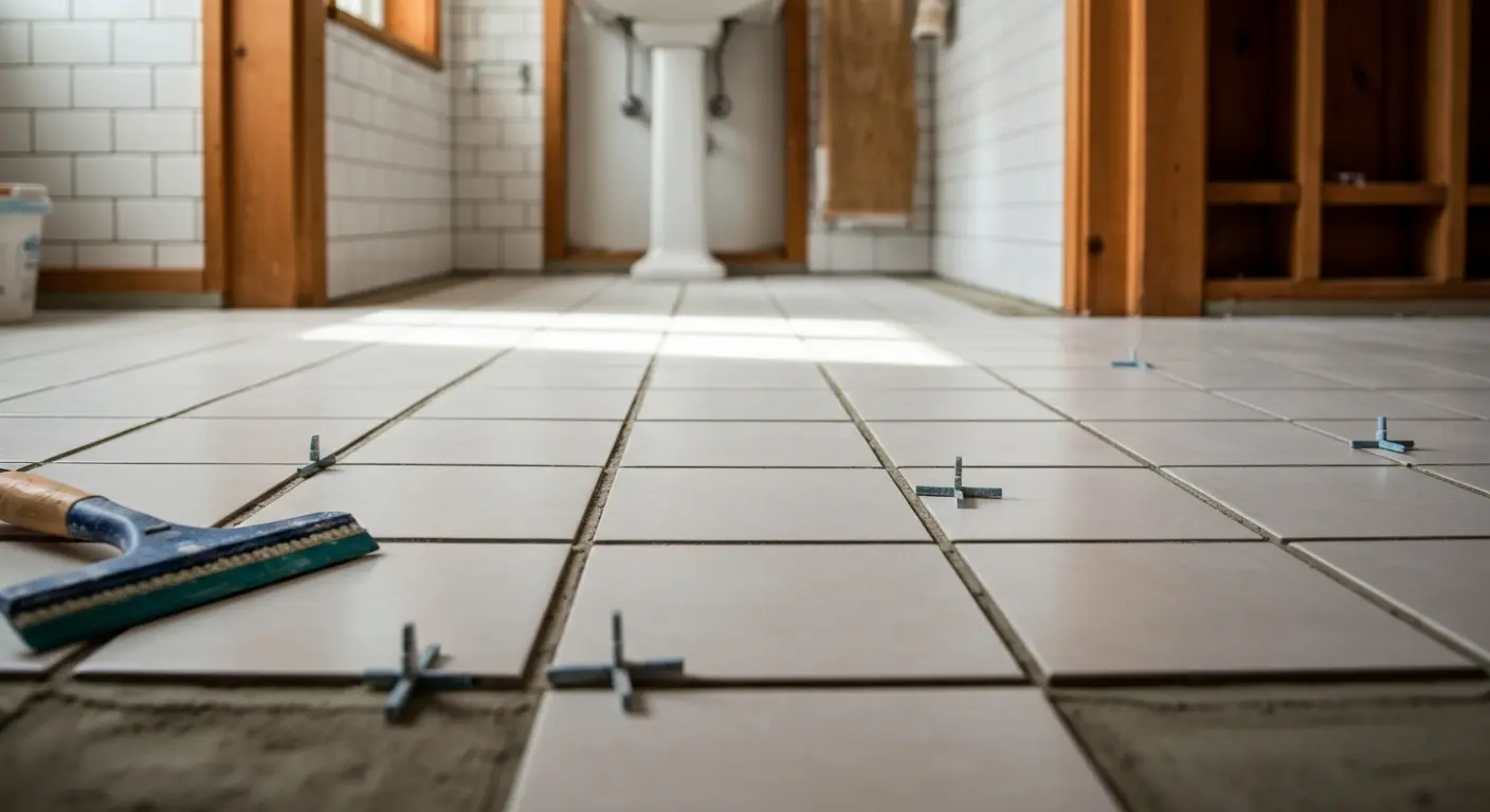 Bathroom tile flooring