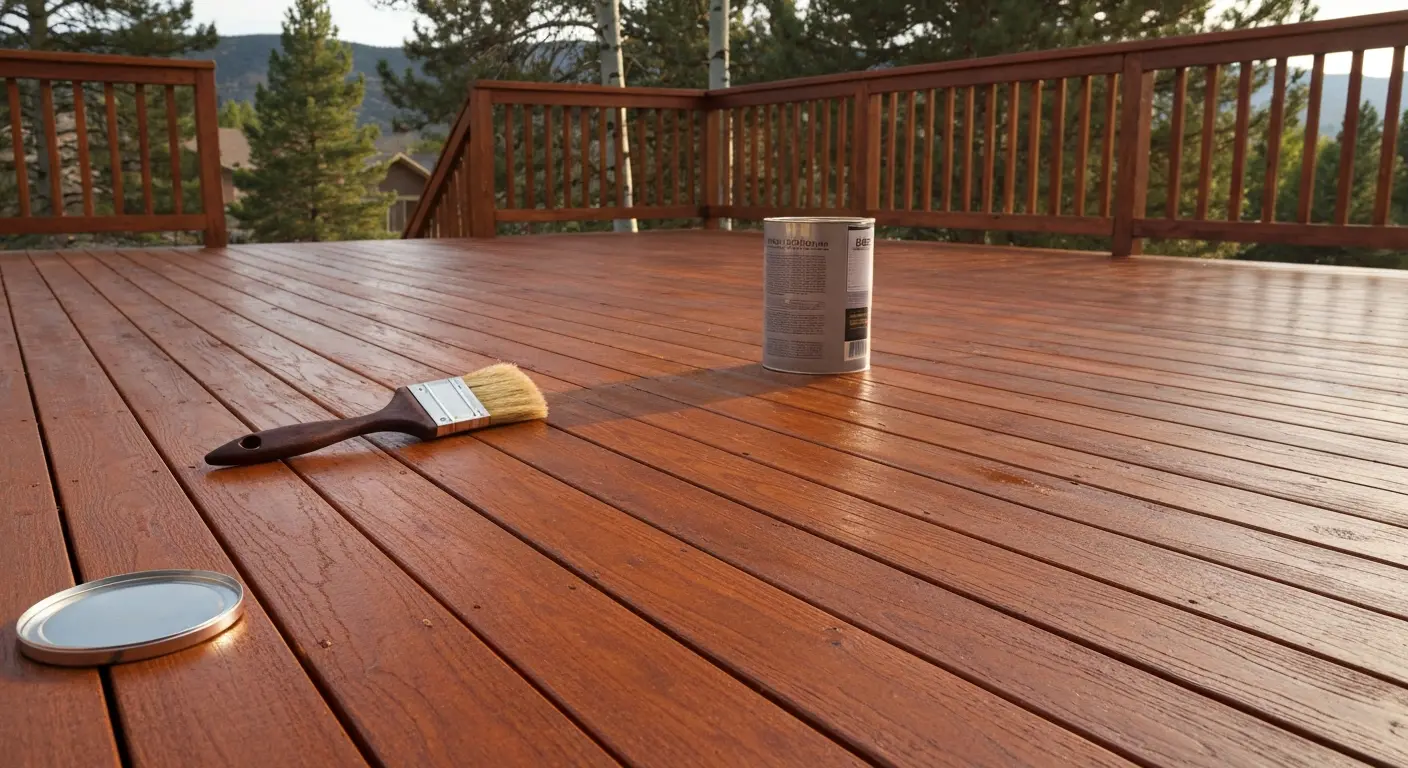 Stained deck surface