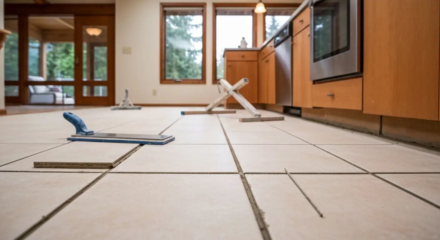 Ceramic tile kitchen flooring