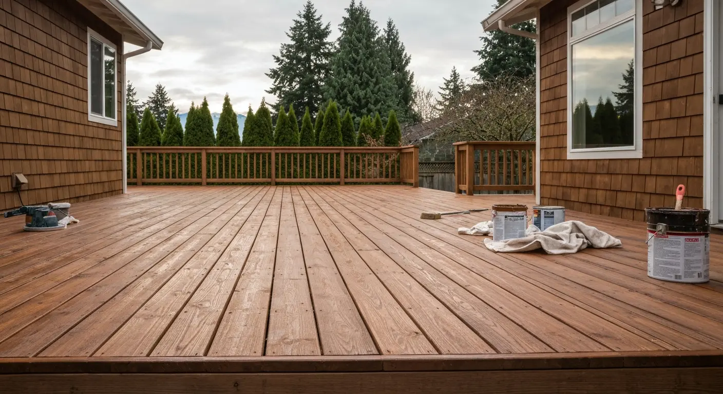 Deck staining