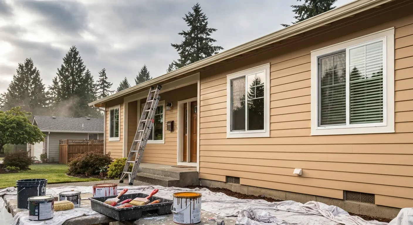 Exterior painted ranch home
