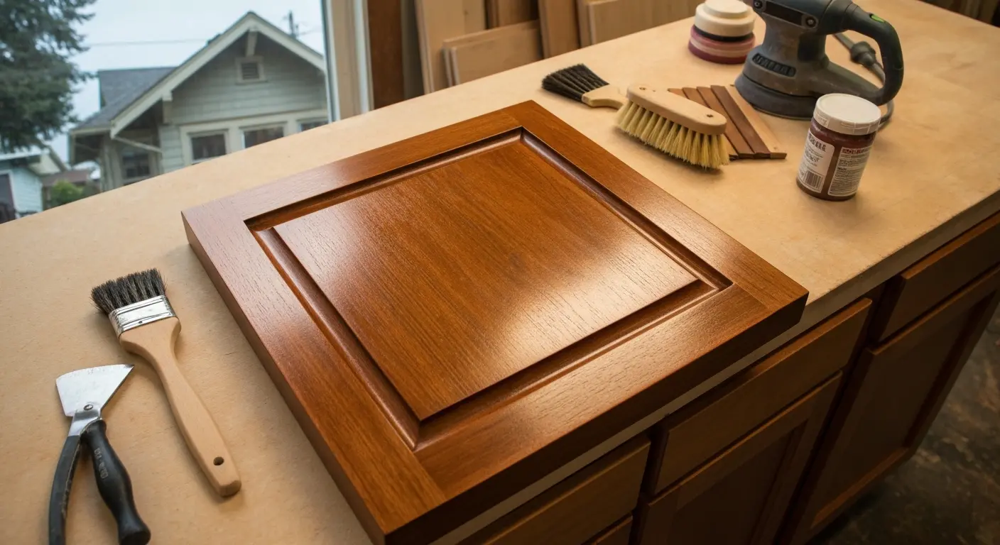 Cabinet refinishing project in North End Tacoma