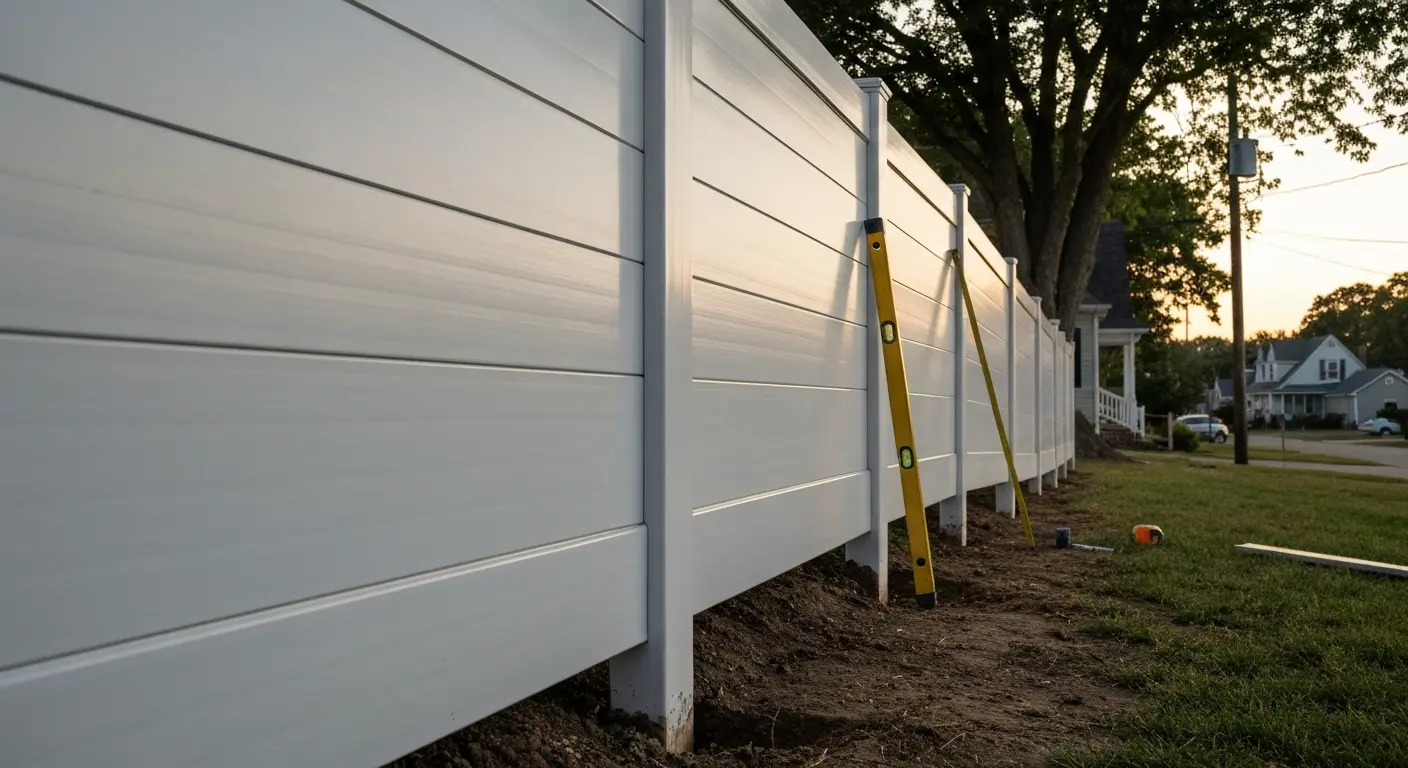 Vinyl fence installation