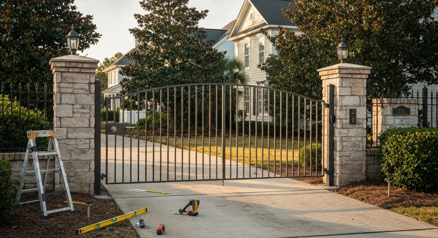 Residential gate installation