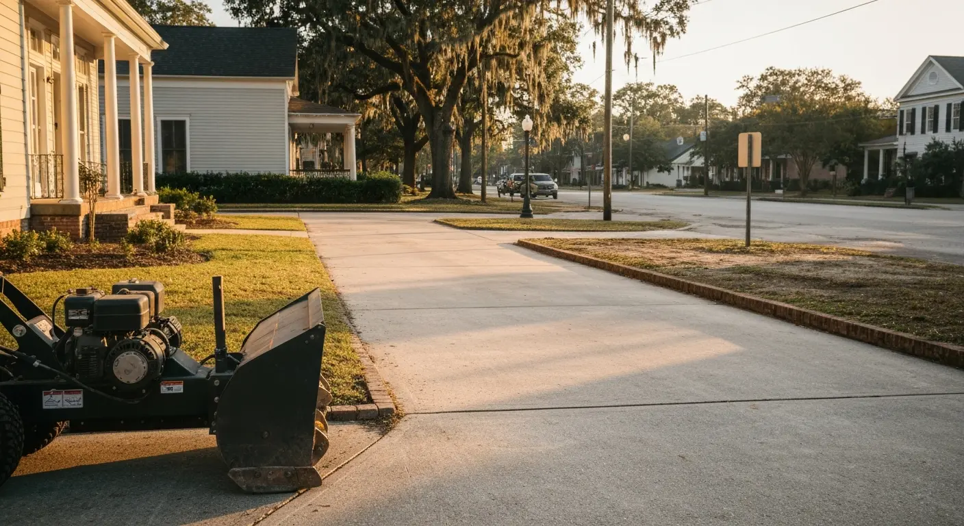 Residential driveway clearing in Abbeville