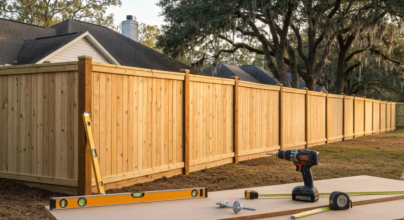 Residential privacy fence in Ninety Six