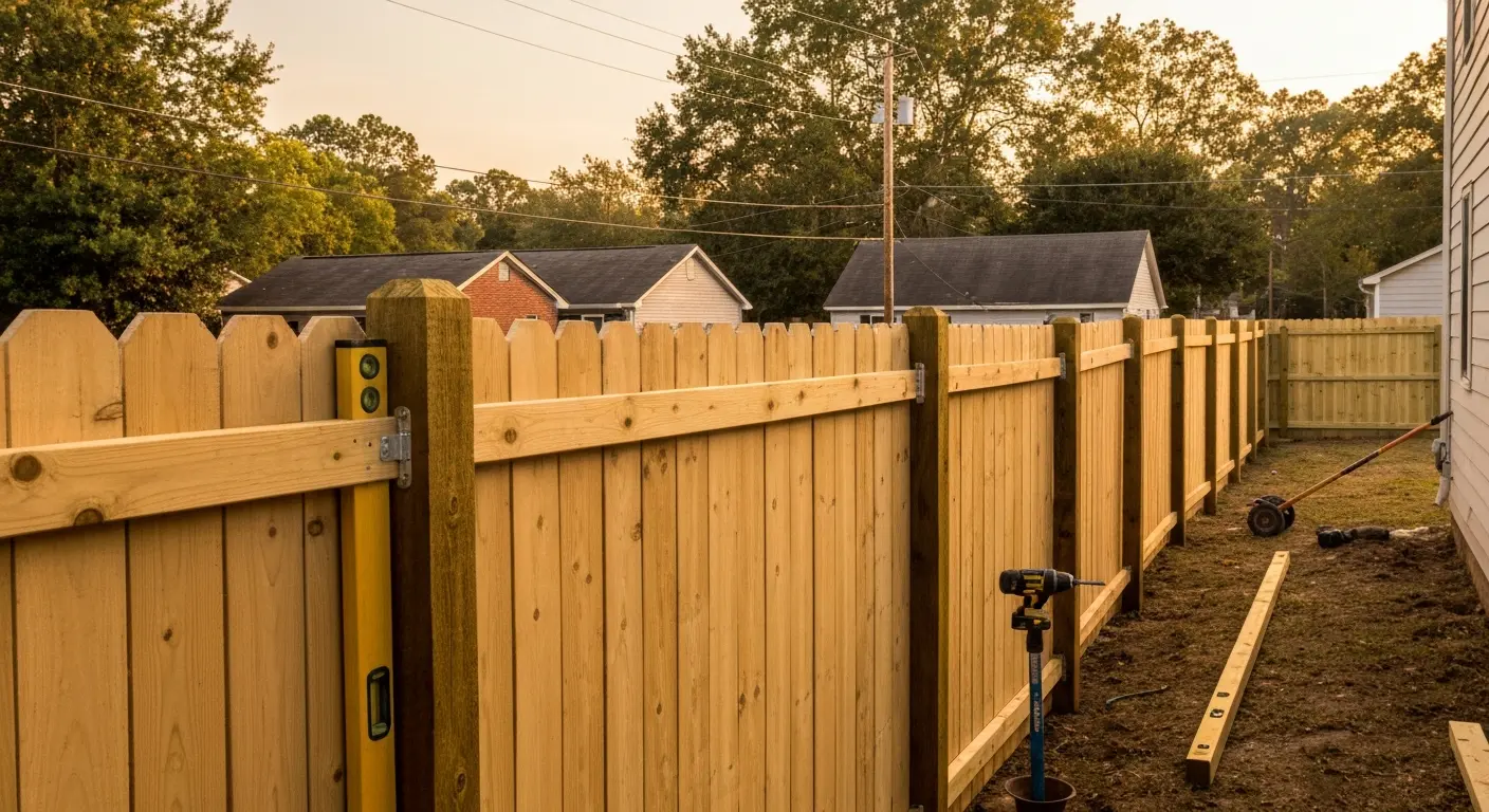 Residential fence installation