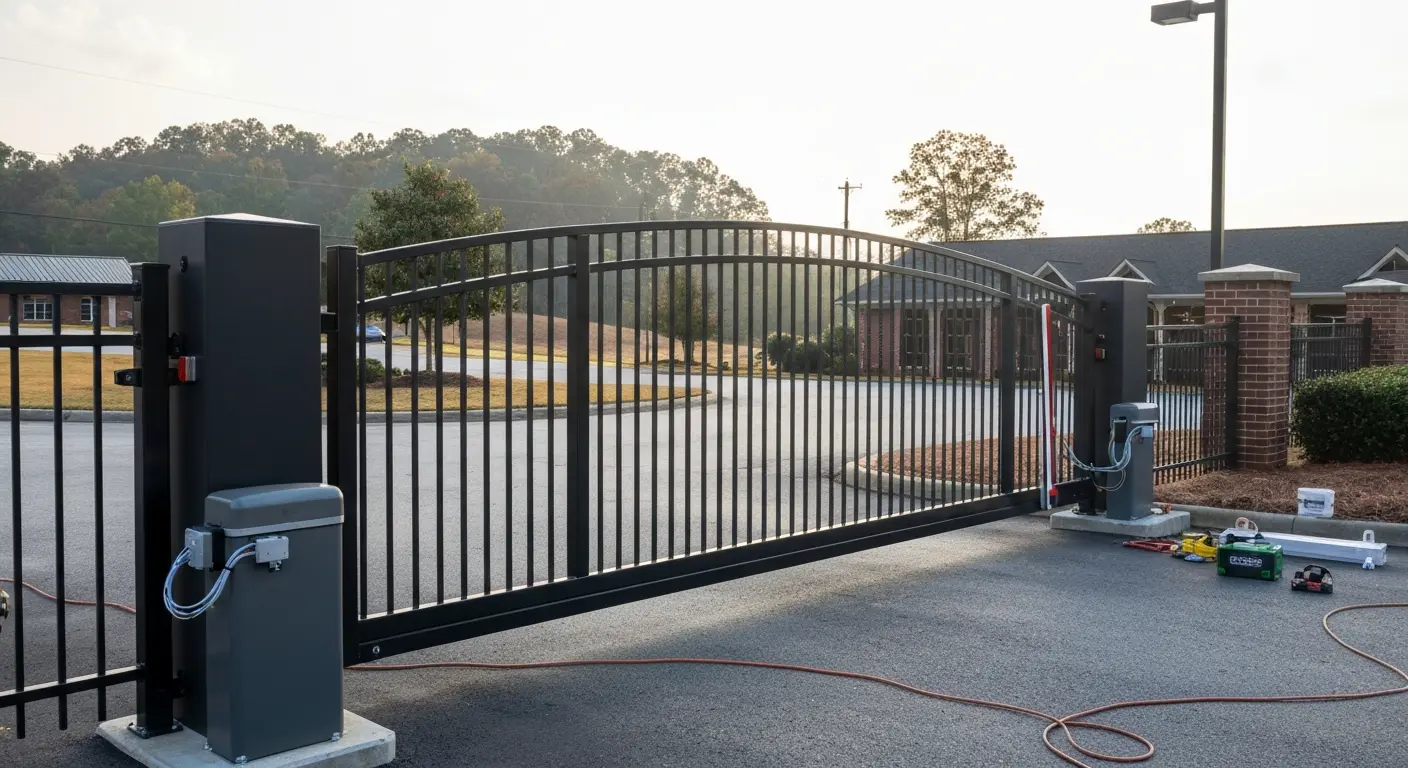 Commercial gate system installation