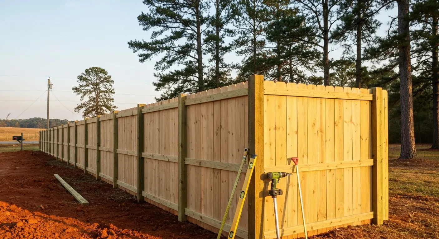 Residential fence installation