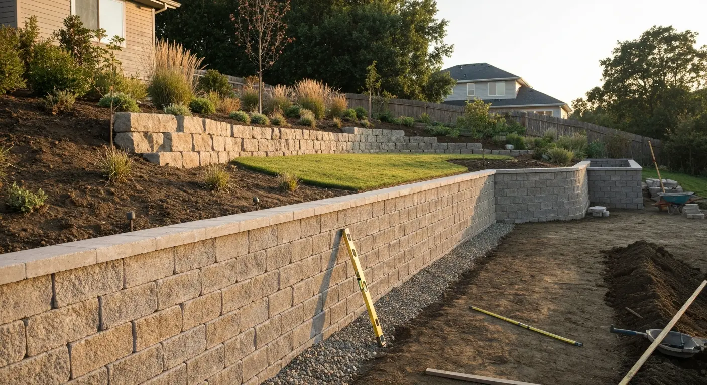 Retaining wall installation