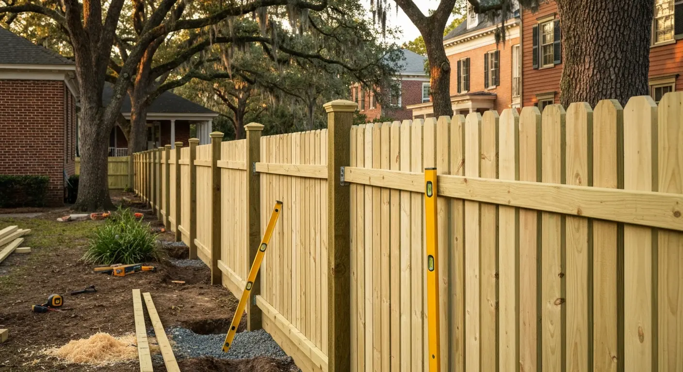 Residential fence installation