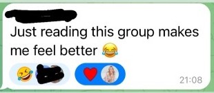 Member message: Just reading this group makes me feel better