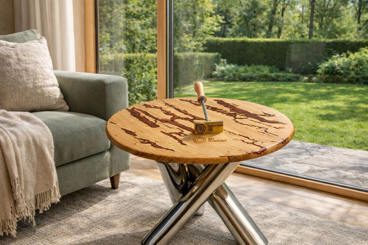 Burned wood grain with epoxy highlighting the texture