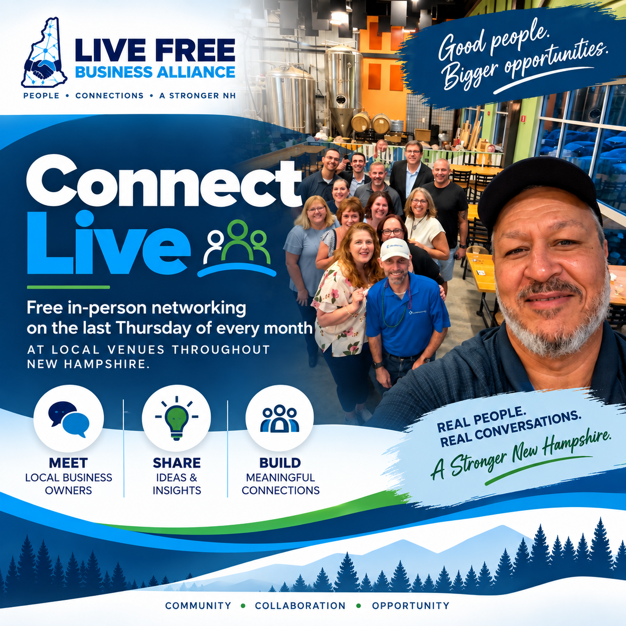 Connect Live monthly in-person networking program graphic
