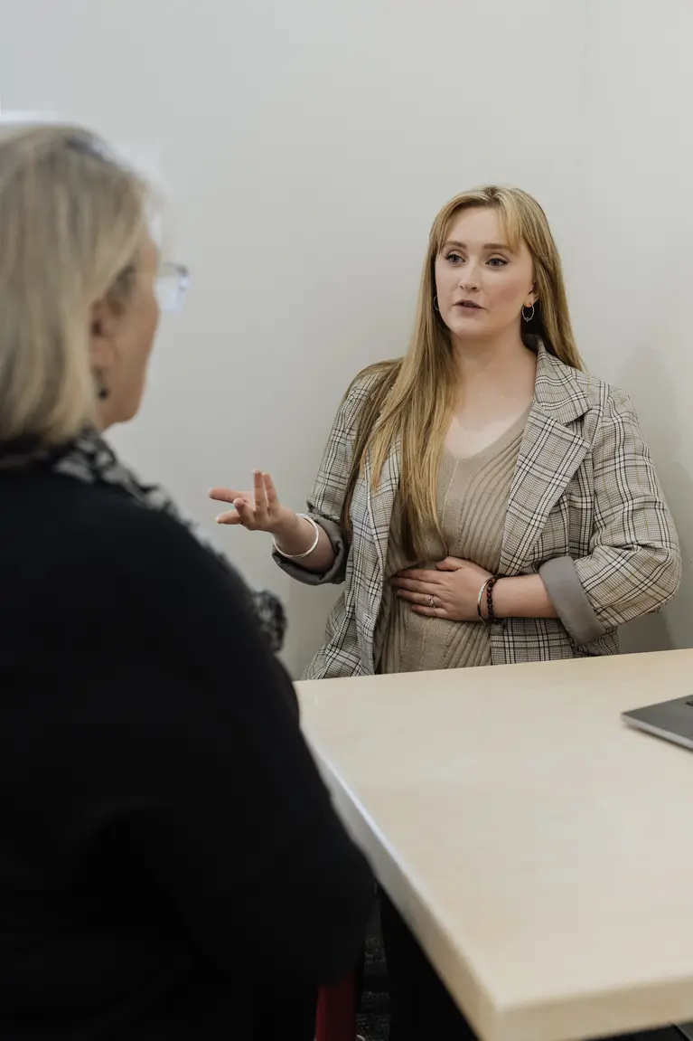 Speech pathologist working with client at Eastside Speech Solutions Randwick clinic