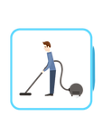 Brascleaning team member vacuuming a living room in a Frenchs Forest home