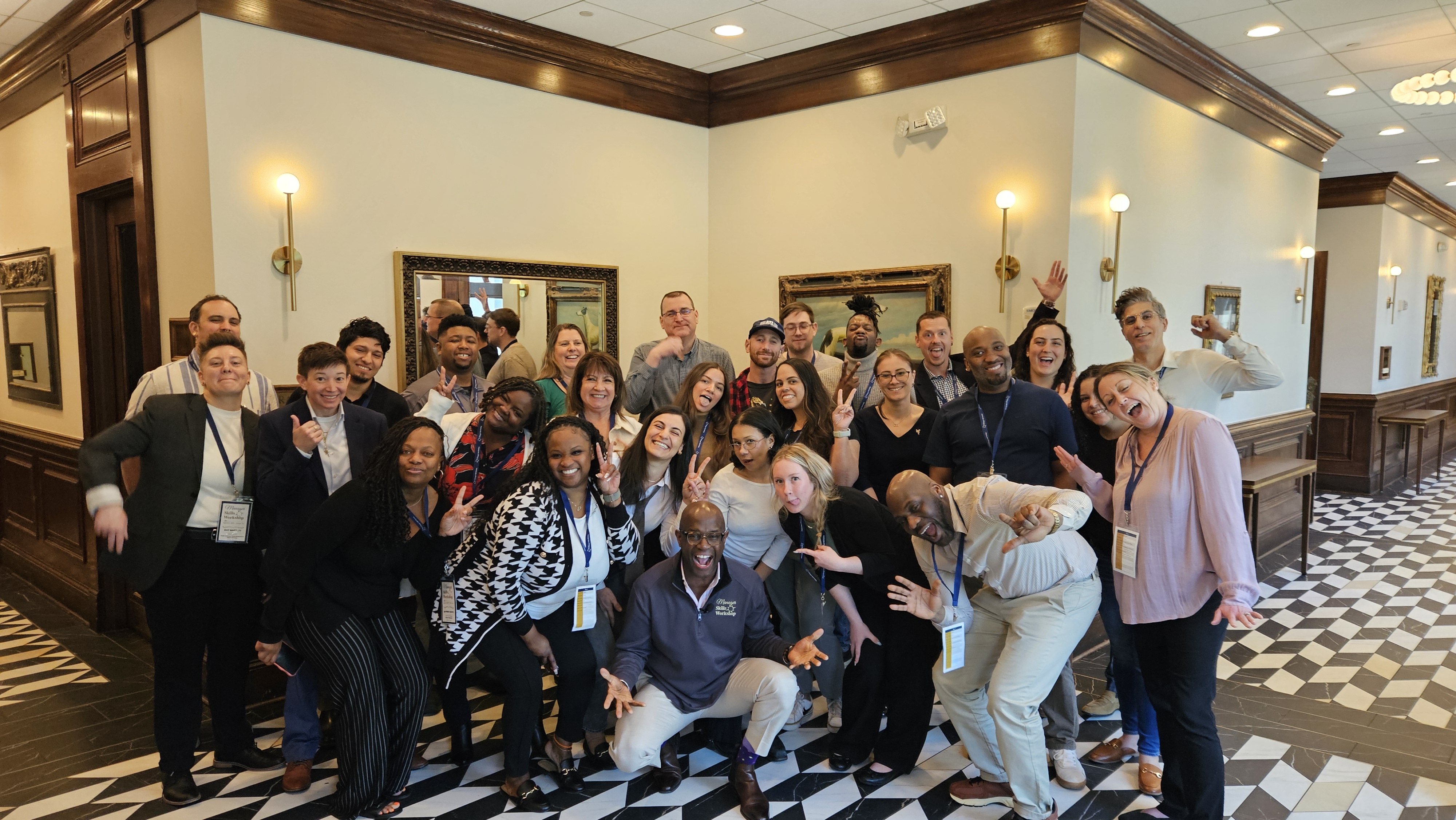 Leaders together at a live community event