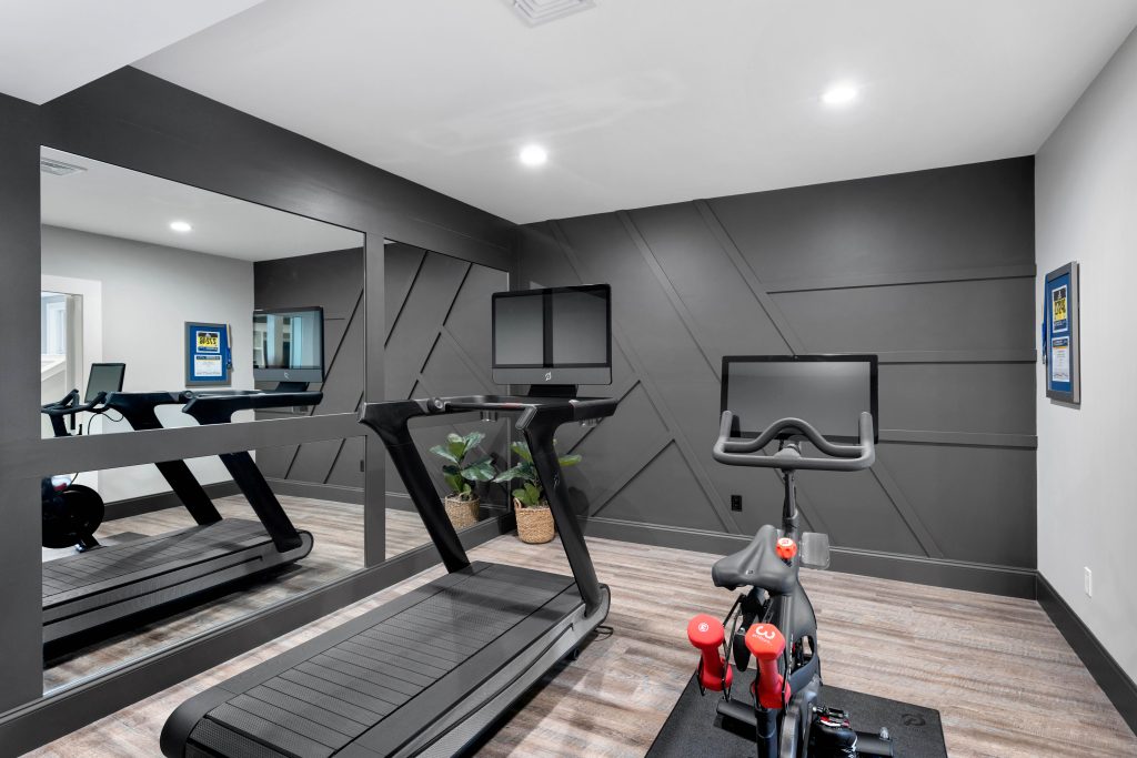 Wellness basement with home gym and bathroom in Chico, CA