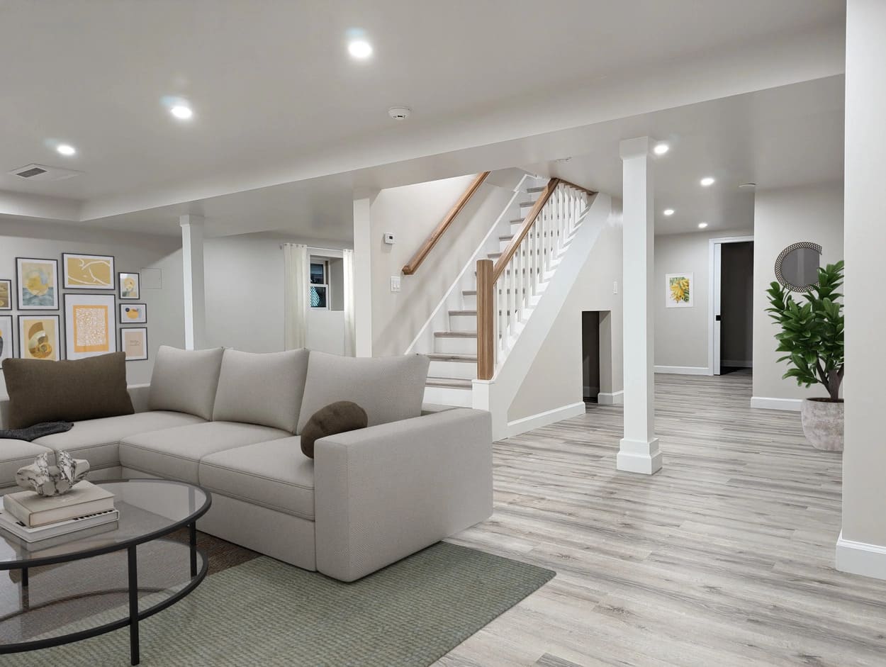 Finished basement remodeling interior in Chico, CA