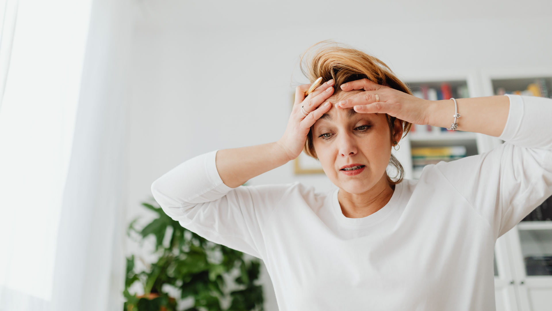 Woman struggling with menopause