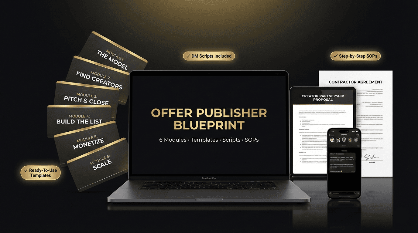 Offer Publisher Blueprint - 6 Modules, Templates, Scripts, SOPs