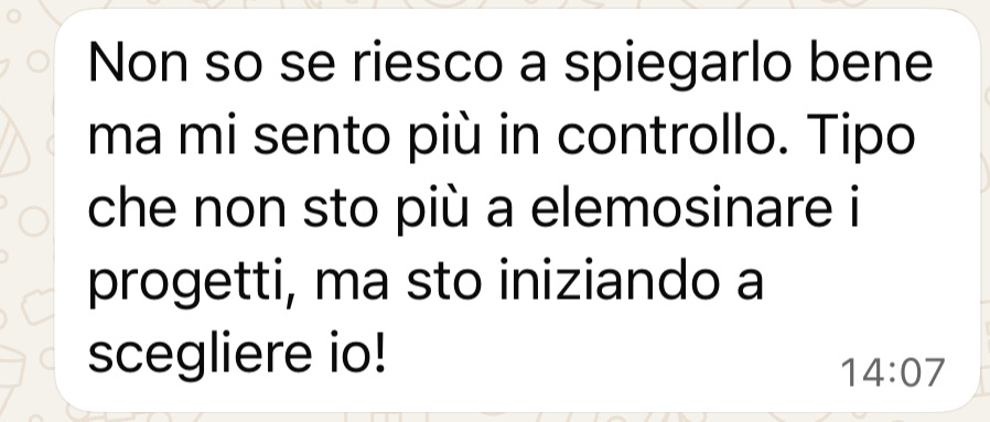 Messaggio di una studentessa dell'Academy