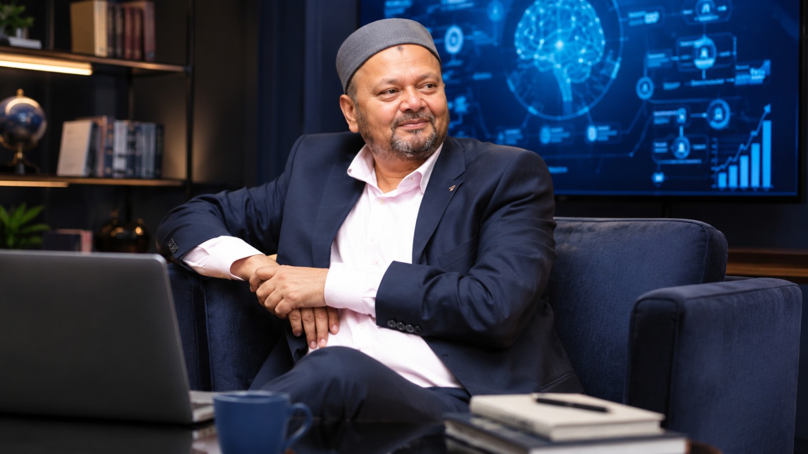 Ibrahim Malick at work in his studio