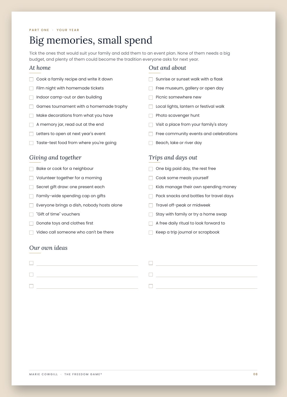 The low-cost memory ideas page