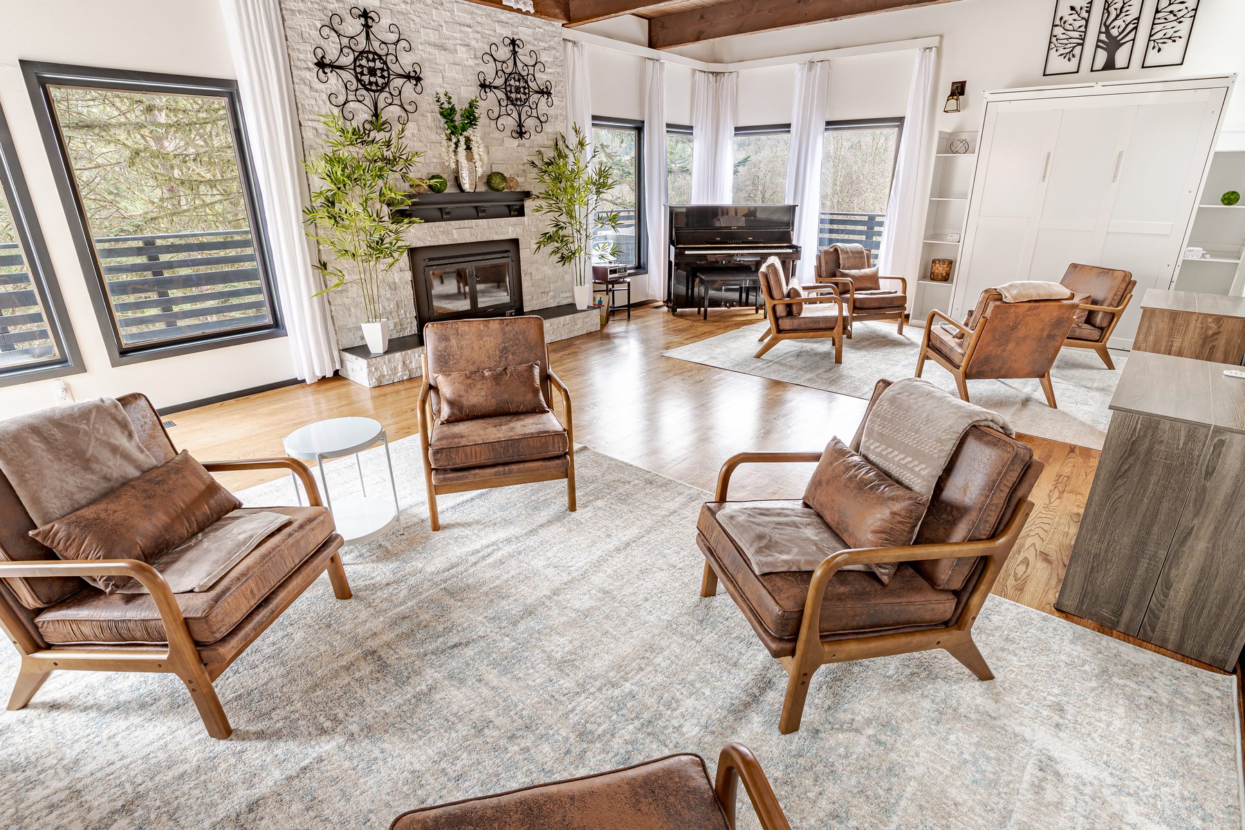 Seating area in the great room at Jones Landing
