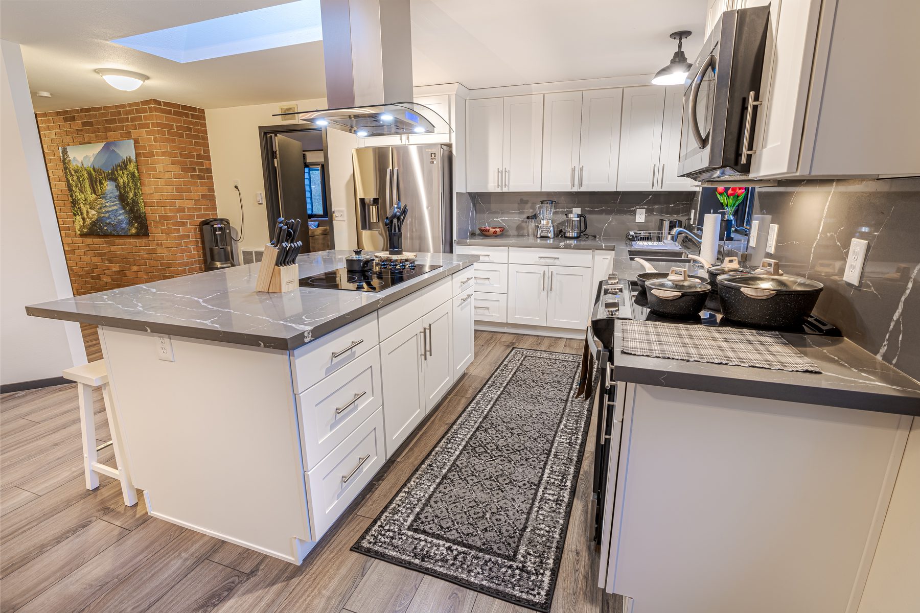 Kitchen with a large island at Jones Landing