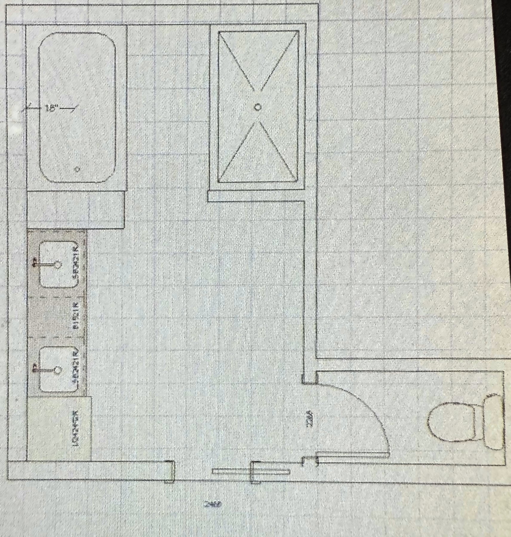 Floor plan of the new master bathroom