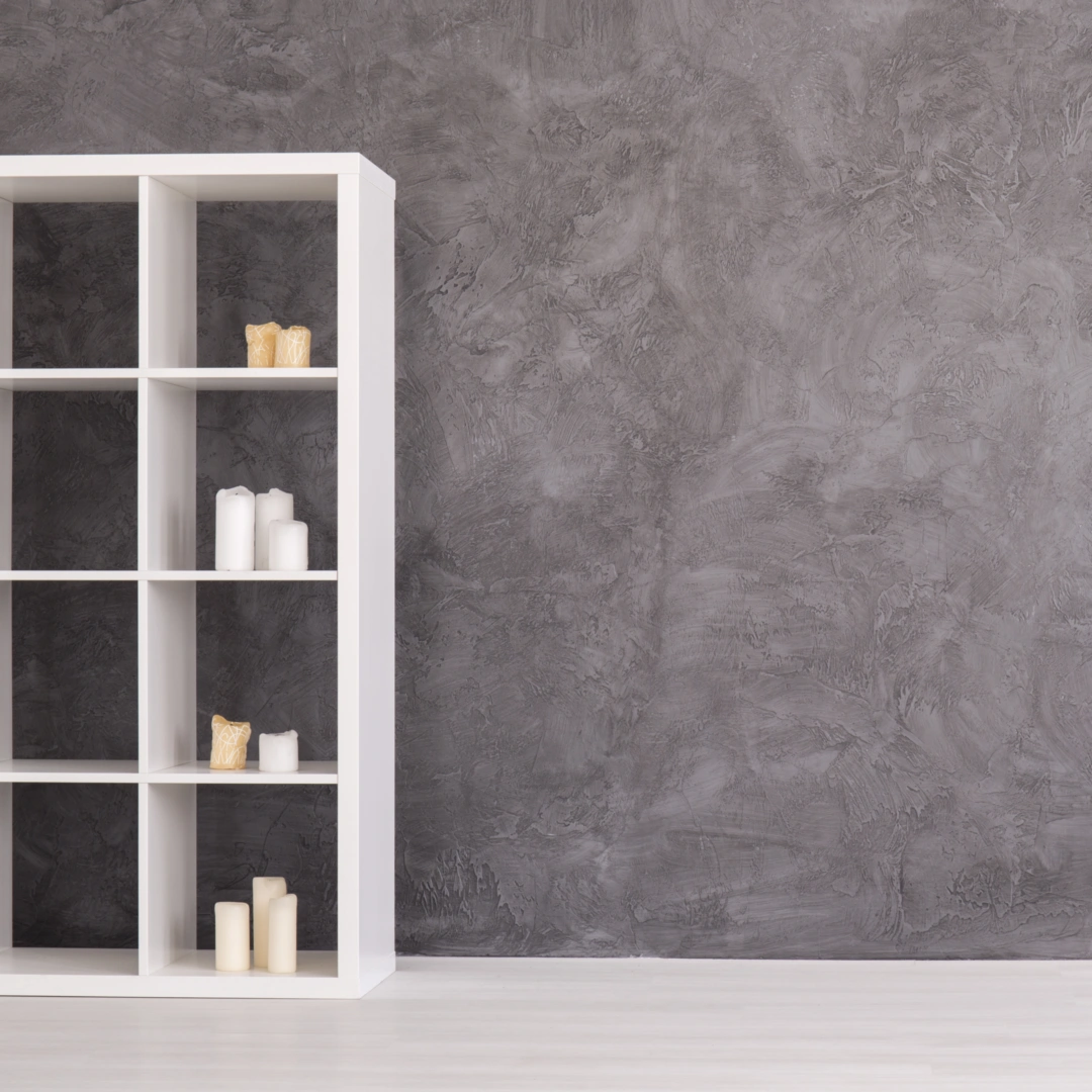 Freshly painted neutral-toned living room interior