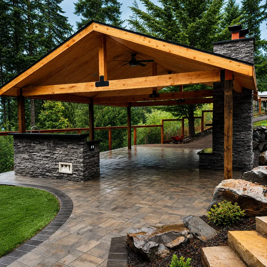 Outdoor paver patio and hardscape project