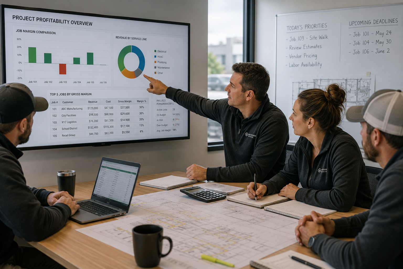 team reviewing financial dashboard team reviewing financial dashboard