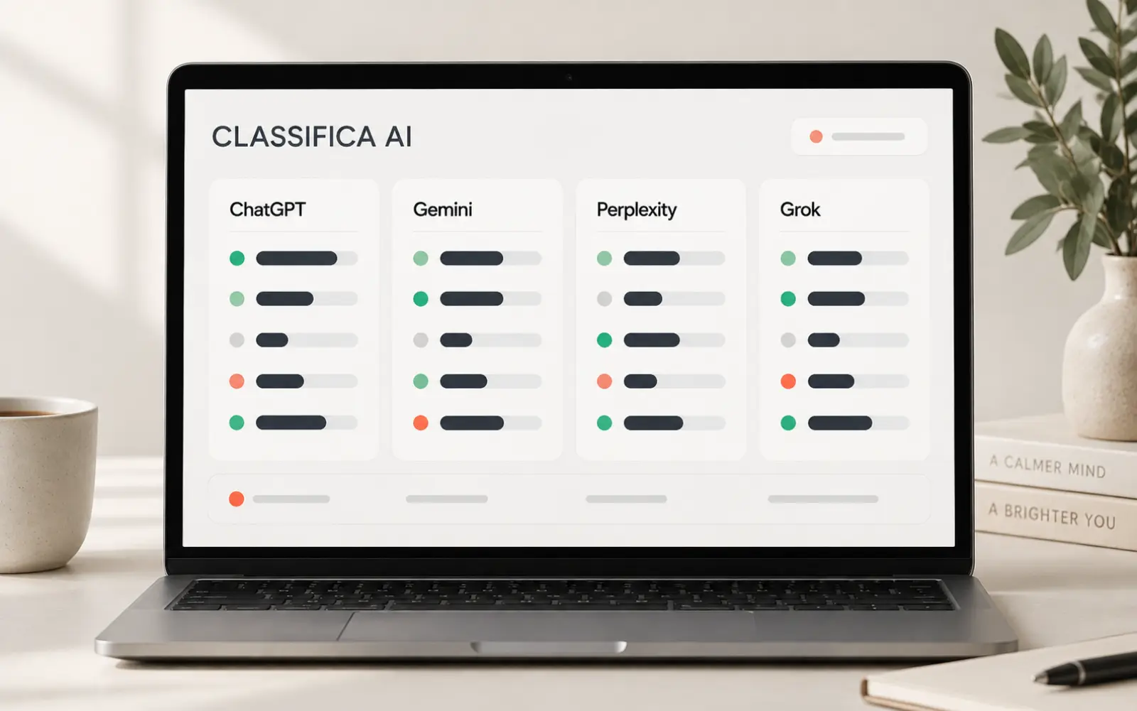 Mockup illustrativo di una classifica AI locale con dati anonimizzati