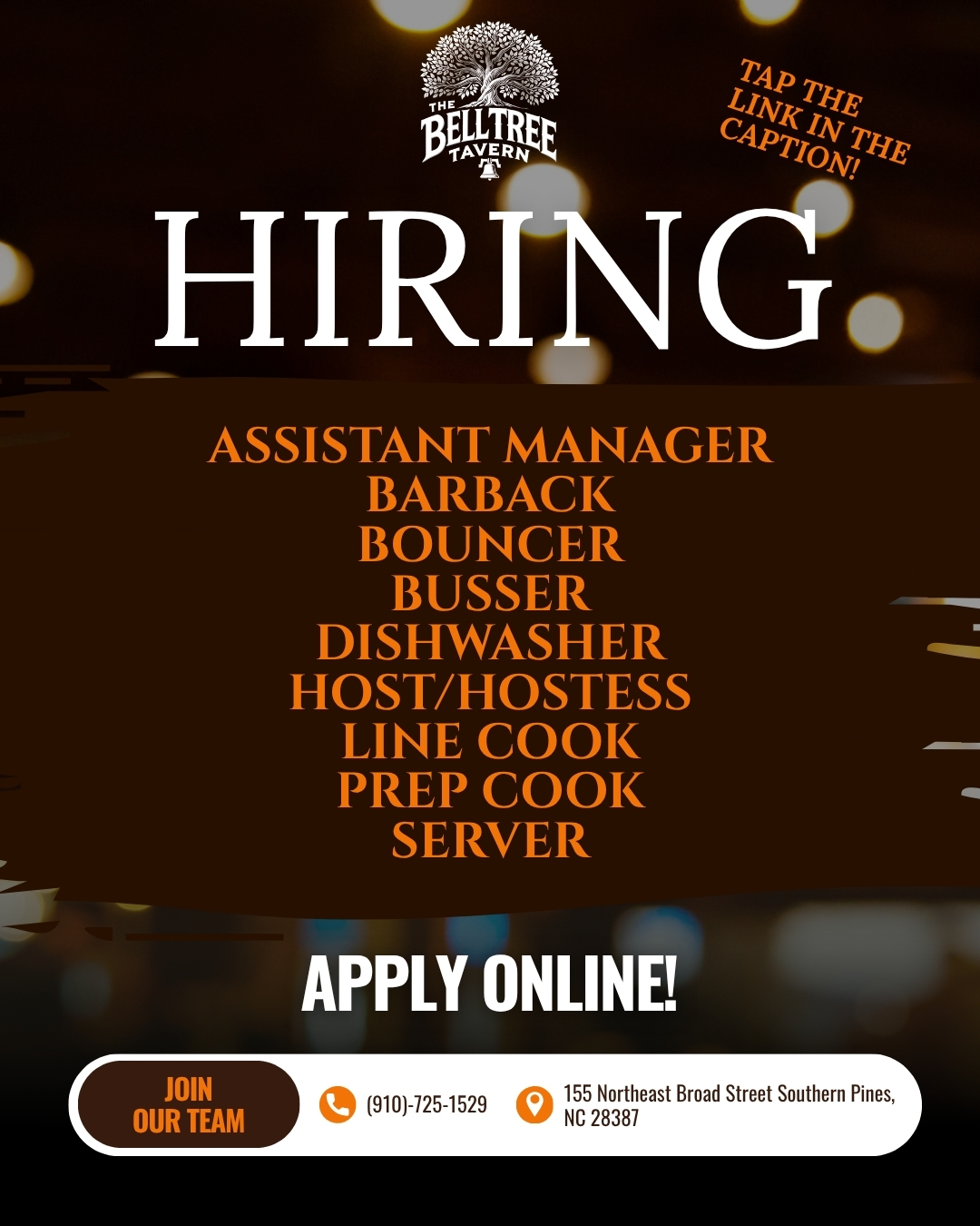 We're Hiring - The Bell Tree Tavern